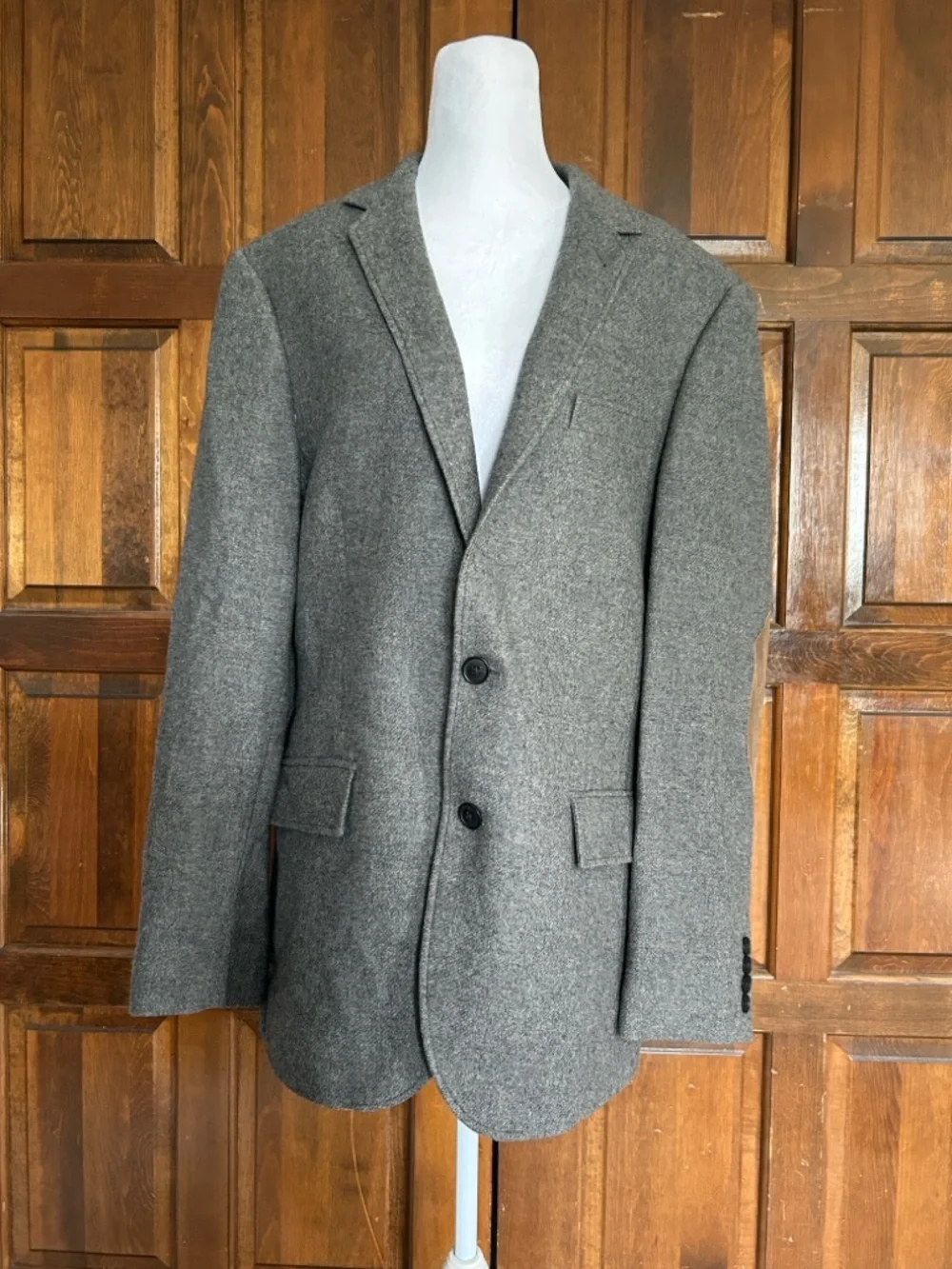 J. Crew Mens 40R Ludlow Blazer Gray Wool‎ Nylon Blend Suede Elbow Patch RN77388